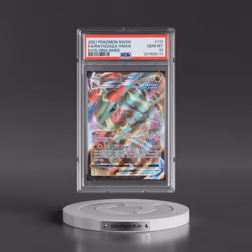 2021 Pokémon Sword & Shield Evolving Skies #111 Rayquaza Vmax - Full Art (PSA 10 GEM MINT)