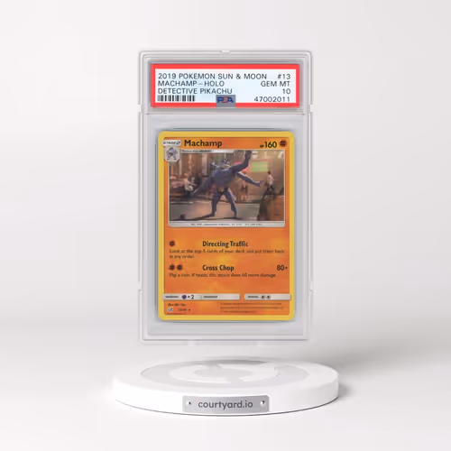 2019 Pokémon Sun & Moon Detective Pikachu #13 Machamp - Holo (PSA 10 GEM MINT)