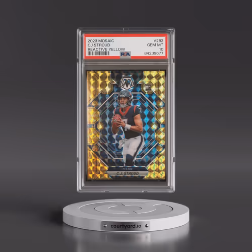 2023 Panini Mosaic #292 CJ Stroud - Reactive Yellow (PSA 10 GEM MINT)
