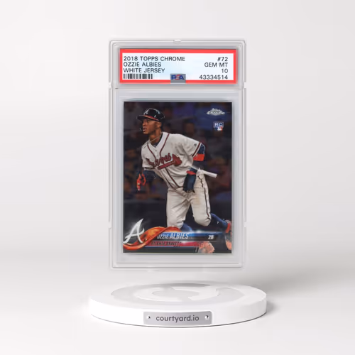 2018 Topps Chrome #72 Ozzie Albies - White Jersey (PSA 10 GEM MINT)