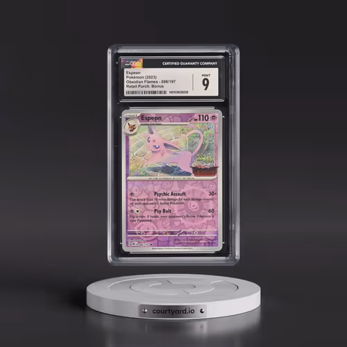 2023 Obsidian Flames - OBF EN #086/197 Espeon - Reverse Holo Retailer Purchase Bonus (CGC 9 MINT)