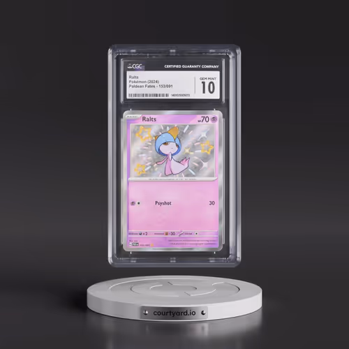 2024 Pokémon Paf EN-Paldean Fates #153 Ralts - Shiny Rare (CGC 10 GEM MINT)