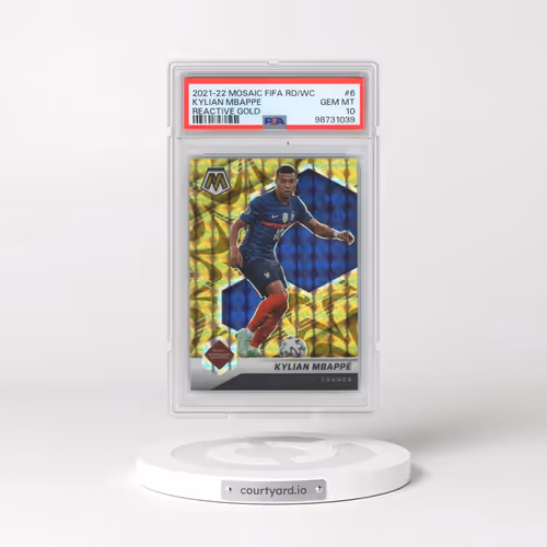 2021-2022 Panini Mosaic FIFA Road to World Cup #6 Kylian Mbappe - Reactive Gold (PSA 10 GEM MINT)