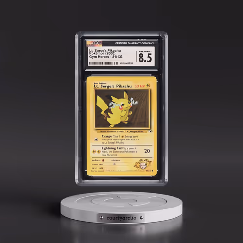 2000 Gym Heroes #81/132 Lt. Surge's Pikachu (CGC 8.5 NM-MT+)