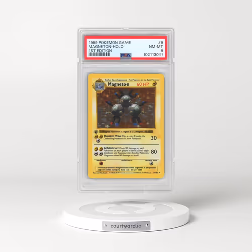 1999 Pokémon Game #9 Magneton - 1st Edition Holo (PSA 8 NM-MT)