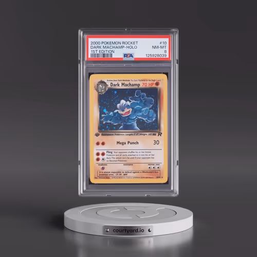 2000 Pokémon Rocket #10 Dark Machamp - 1st Edition Holo (PSA 8 NM-MT)