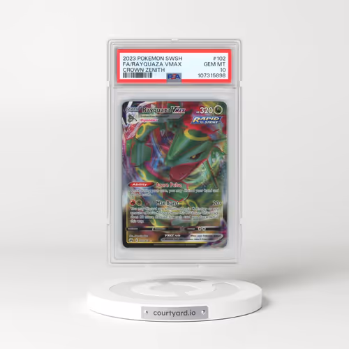 2023 Pokémon Sword and Shield Crown Zenith #102 Rayquaza Vmax - Full Art (PSA 10 GEM MINT)