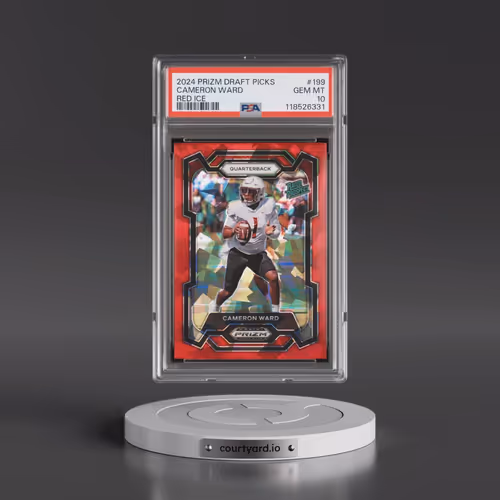 2024 Panini Prizm Draft Picks #199 Cameron Ward - Red Ice (PSA 10 GEM MINT)