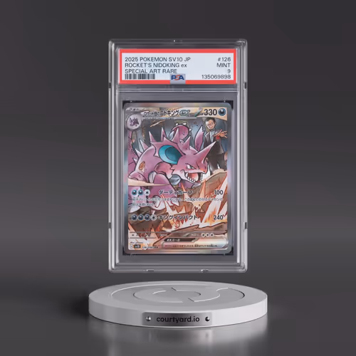 2025 Pokémon SV10-Glory of Team Rocket #126 Team Rocket's Nidoking EX - Holo Special Art Rare (PSA 9