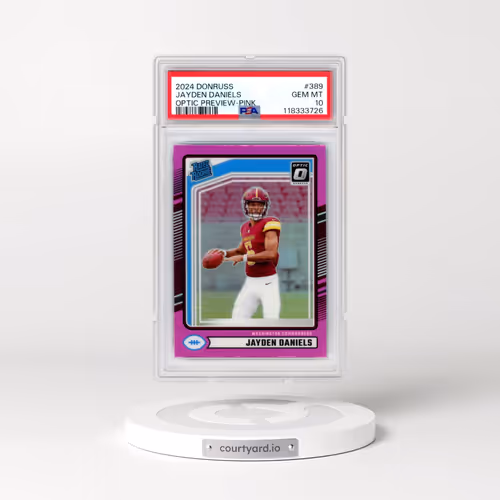 2024 Panini Donruss #389 Jayden Daniels - Optic Preview-Pink (PSA 10 GEM MINT)
