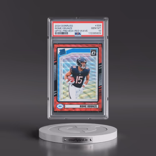 2024 Panini Donruss #309 Rome Odunze - Optic Preview-Red Wave (PSA 10 GEM MINT)