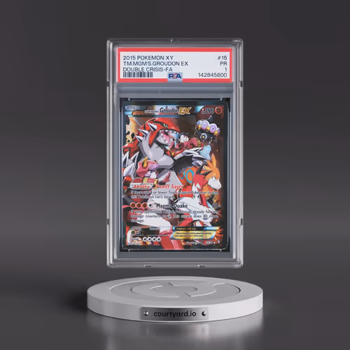 2015 Pokémon XY Double Crisis #15 Team Magma's Groudon EX - Holo Full Art (PSA 1 PR)