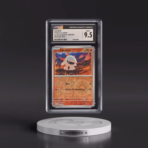 2024 Surging Sparks - SSP EN #024/191 Larvesta - Reverse Holo (CGC 9.5 MINT+)