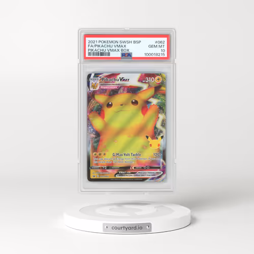 2021 Pokémon Swsh Black Star Promo #062 Pikachu Vmax - Full Art Pikachu Vmax Box (PSA 10 GEM MINT)