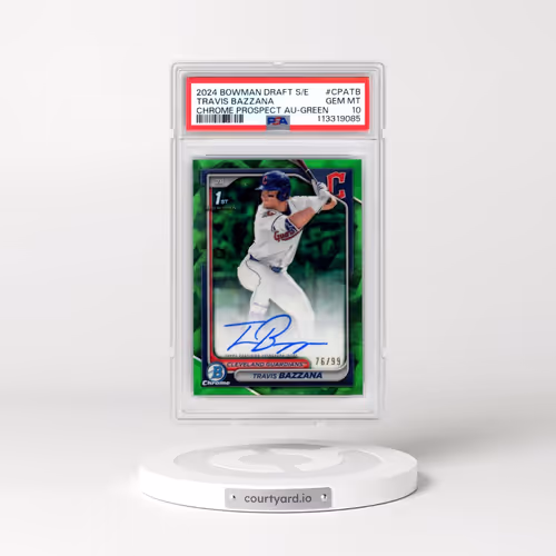 2024 Bowman Draft Sapphire Edition Chrome Sapphire Prospect Autographs #CPATB Travis Bazzana - Green