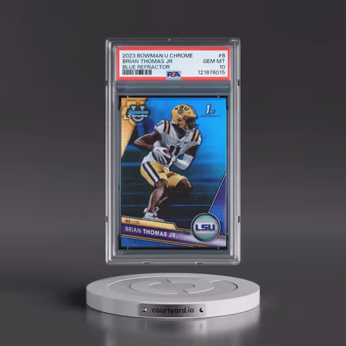 2023 Bowman University Chrome #8 Brian Thomas Jr. - Blue Refractor (PSA 10 GEM MINT)