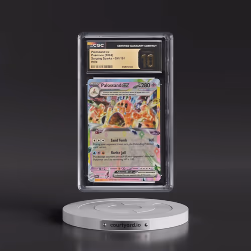 2024 Pokémon Ssp EN-Surging Sparks #091 Palossand EX - Holo (CGC 10 PRISTINE)