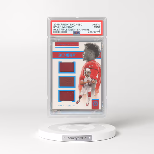 2019 Panini Encased Rookie Triple Memorabilia #RT17 Kyler Murray - Sapphire (PSA 9 MINT)
