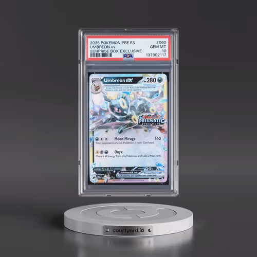 2025 Pokémon Pre EN-Prismatic Evolutions #060 Umbreon EX - Holo Surprise Box Exclusive (PSA 10 GEM M