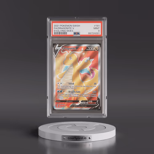 2021 Pokémon Sword & Shield Evolving Skies #191 Dragonite V - Holo Full Art (PSA 9 MINT)