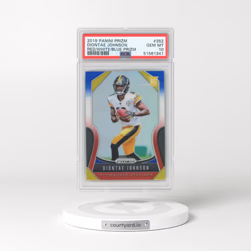 2019 Panini Prizm #352 Diontae Johnson - Red/White/Blue Prizm (PSA 10 GEM MINT)