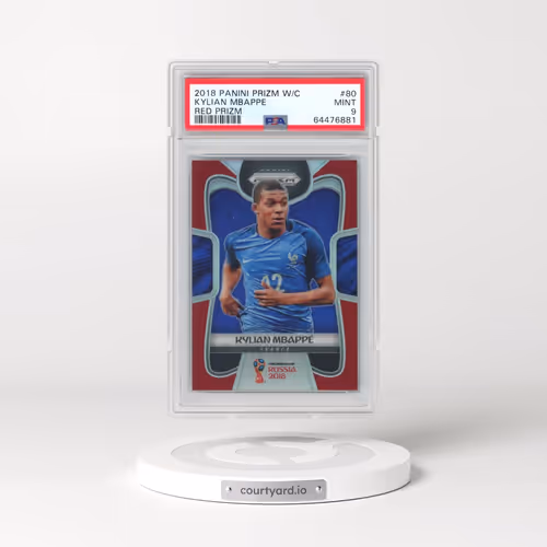 2018 Panini Prizm World Cup #80 Kylian Mbappe - Red Prizm (PSA 9 MINT)