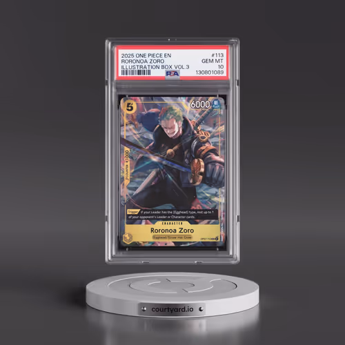 2025 One Piece Promos #113 Roronoa Zoro - Illustration Box Vol.3 (PSA 10 GEM MINT)