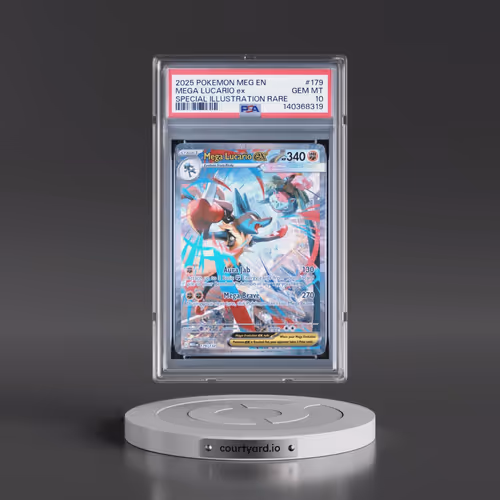 2025 Pokémon Meg EN-Mega Evolution #179 Mega Lucario EX - Holo Special Illustration Rare (PSA 10 GEM