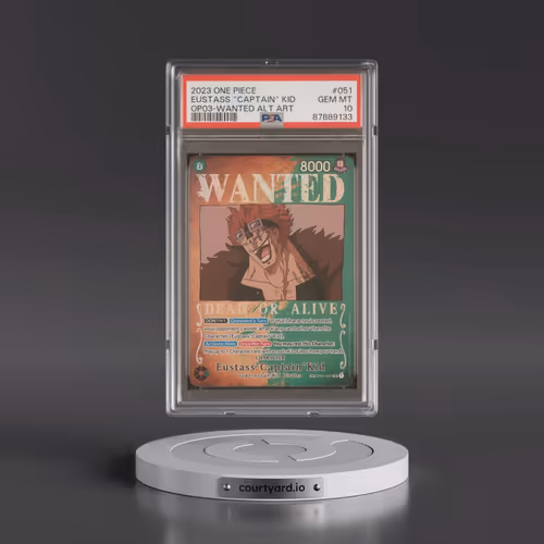 2023 One Piece Pillars of Strength #051 Eustass "Captain" Kid - Wanted Alternate Art (PSA 10 GEM MIN