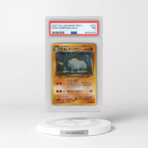 2001 Pokémon Neo 4 #232 Dark Donphan - Holo (PSA 7 NM)