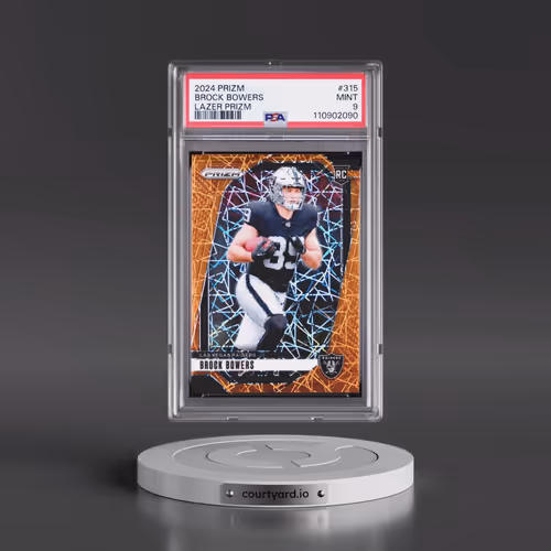 2024 Panini Prizm #315 Brock Bowers - Lazer Prizm (PSA 9 MINT)