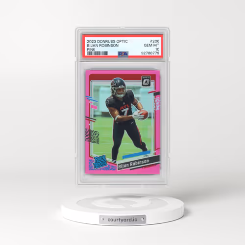 2023 Panini Donruss Optic #206 Bijan Robinson - Pink (PSA 10 GEM MINT)