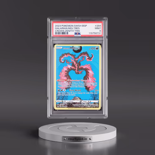 2023 Pokémon Swsh Black Star Promo #284 Galarian Moltres - Crown Zenith Tins (PSA 9 MINT)