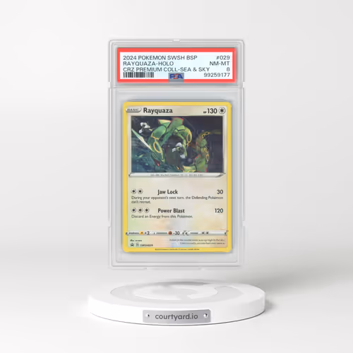 2024 Pokémon Swsh Black Star Promo #029 Rayquaza - Holo Crown Zenith Premium Collection Sea & Sky (PSA 8 NM-MT)