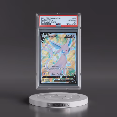 2021 Pokémon Sword & Shield Evolving Skies #179 Espeon V - Holo Full Art (PSA 10 GEM MINT)