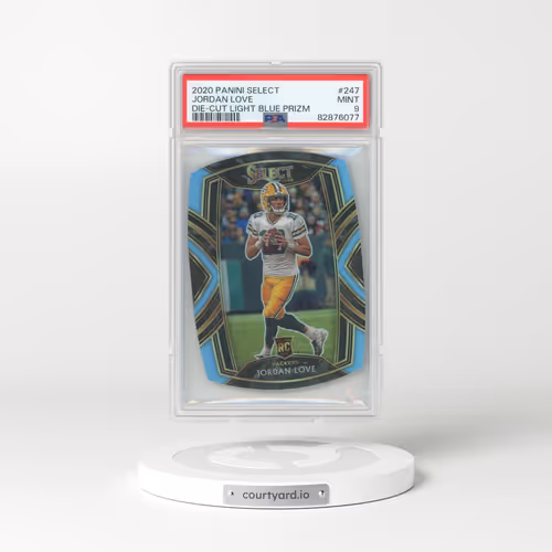 2020 Panini Select #247 Jordan Love - Die-Cut Light Blue Prizm (PSA 9 MINT)