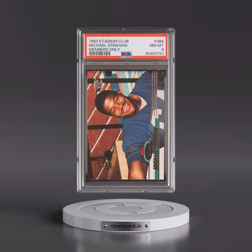 1993 Stadium Club #384 Michael Strahan - Members Only (PSA 8 NM-MT)