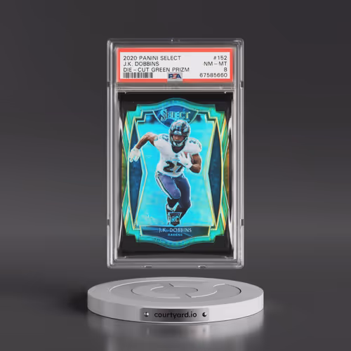 2020 Panini Select #152 J.K. Dobbins - Die-Cut Green Prizm (PSA 8 NM-MT)