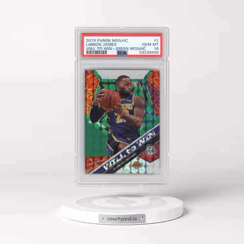 2019 Panini Mosaic Will to Win #7 LeBron James - Green Mosaic (PSA 10 GEM MINT)