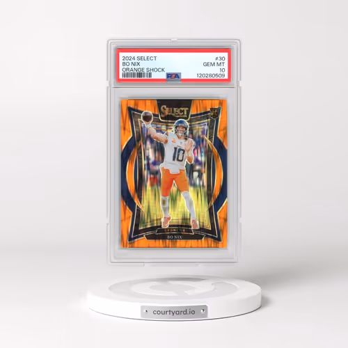 2024 Panini Select #30 Bo Nix - Orange Shock (PSA 10 GEM MINT)