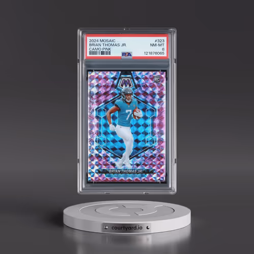 2024 Panini Mosaic #323 Brian Thomas Jr. - Camo Pink (PSA 8 NM-MT)