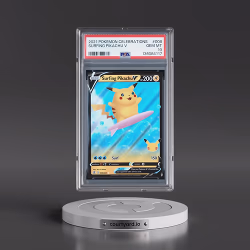 2021 Pokémon Celebrations #008 Surfing Pikachu V - Holo (PSA 10 GEM MINT)