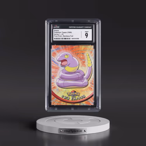 1999 Series 1 (Oval Nintendo Seal) #23 Ekans - First Print (Blue Topps Logo) Rainbow Foil (Smooth) (