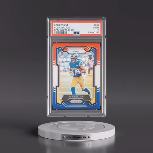 2023 Panini Prizm #357 Puka Nacua - Red/White/Blue Prizm (PSA 9 MINT)