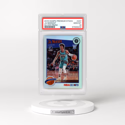 2019 Panini Hoops Premium Stock #297 Ja Morant - Silver Prizm (PSA 10 GEM MINT)
