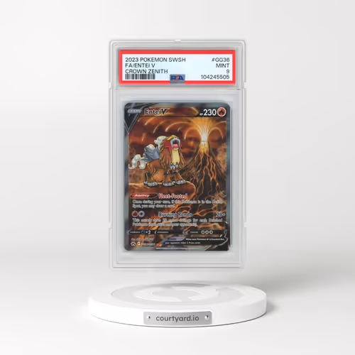 2023 Pokémon Sword and Shield Crown Zenith #GG36 Entei V - Holo Full Art (PSA 9 MINT)