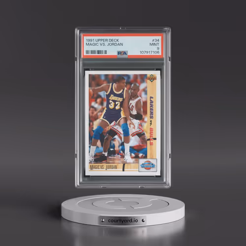 1991 Upper Deck #34 Magic vs. Jordan (PSA 9 MINT)