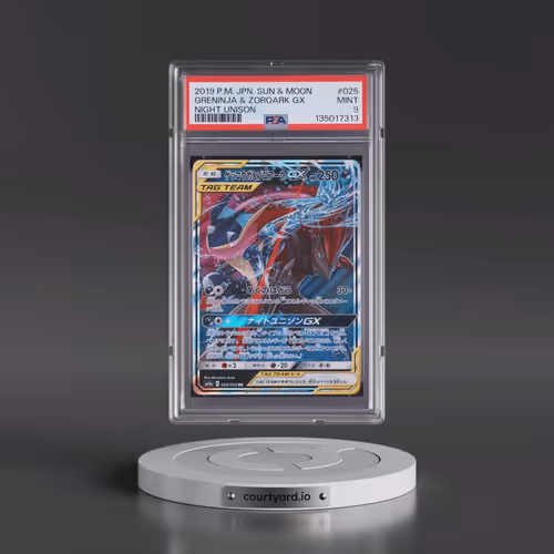 2019 Pokémon Sun & Moon Strength Expansion Pack Night Unison #025 Greninja & Zoroark GX - Holo (PSA