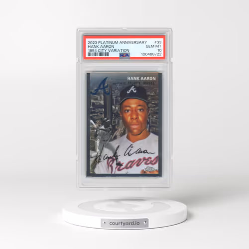 2023 Topps Chrome Platinum Anniversary 1954 Topps Chrome City Variations #33 Hank Aaron (PSA 10 GEM MINT)