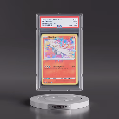 2021 Pokémon Sword & Shield Shining Fates #017 Reshiram (PSA 9 MINT)
